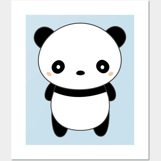 Kawaii Cute Panda T-Shirt Wall Art by happinessinatee